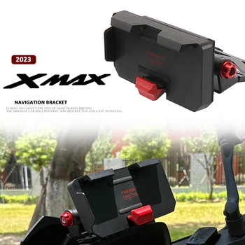Новая Черная Беспроводная зарядка Мобильного Телефона Навигационный Кронштейн Поддержка 22 мм Для YAMAHA X-MAX300 X-MAX 300 XMAX300 XMAX 300 2023